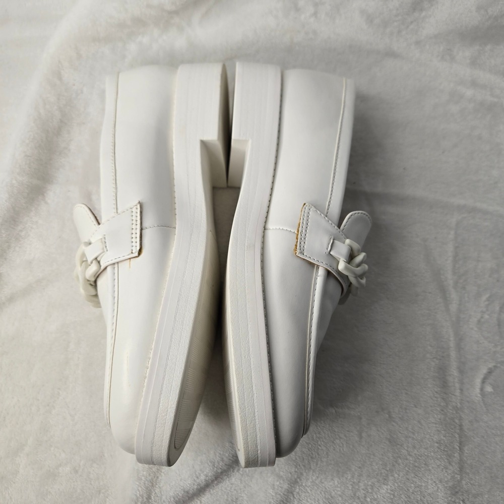 Marc Fisher Babbea White Chain Link Platform Loafers MFBABBEA Womens 8M - Picture 4 of 9